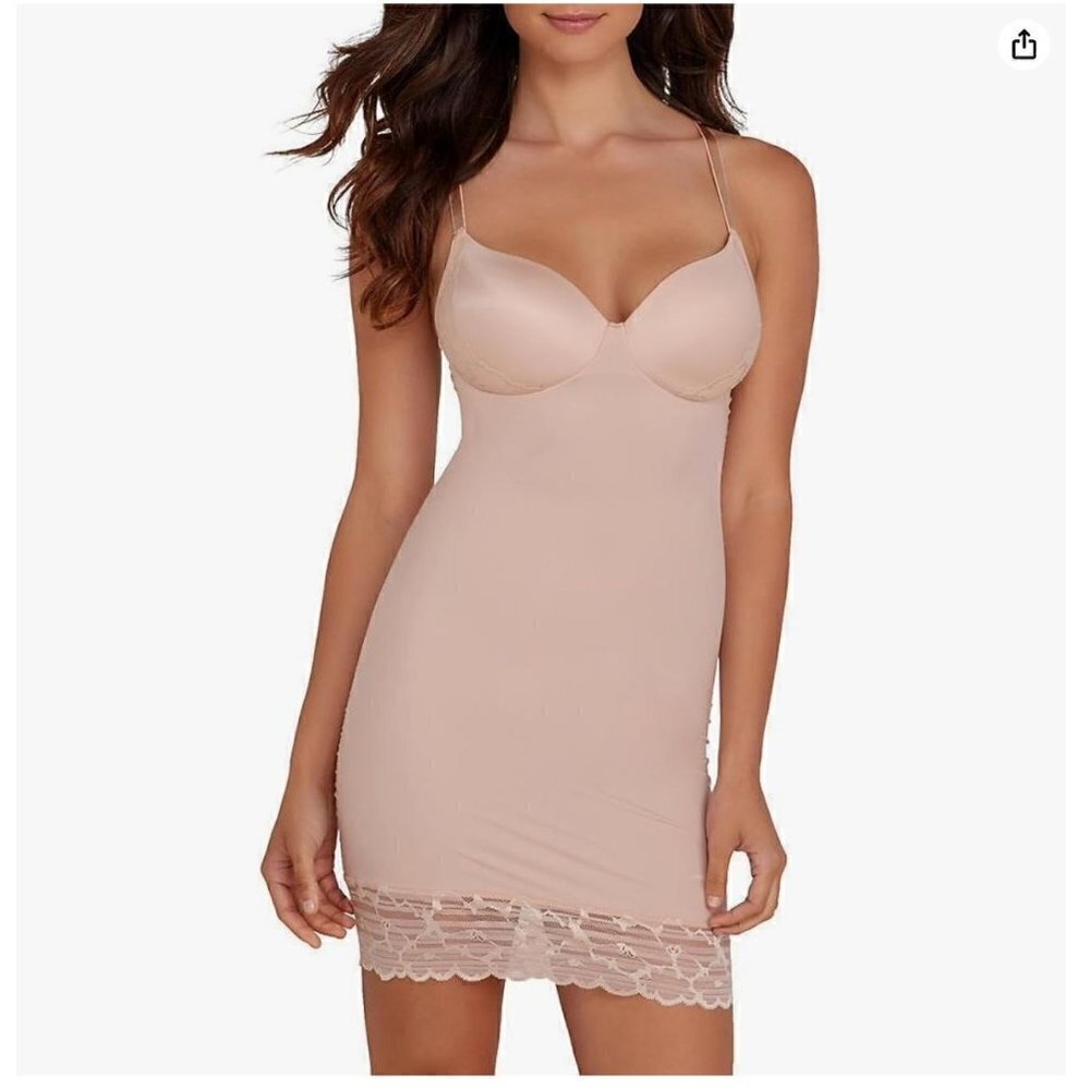 Spanx Red Hot Assets Luxe and Lean Firm Control lace slip size S